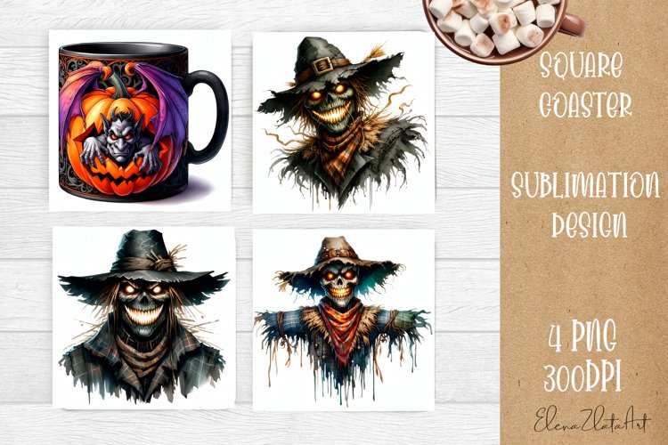 Halloween Coaster Design, Sublimation Designs Halloween