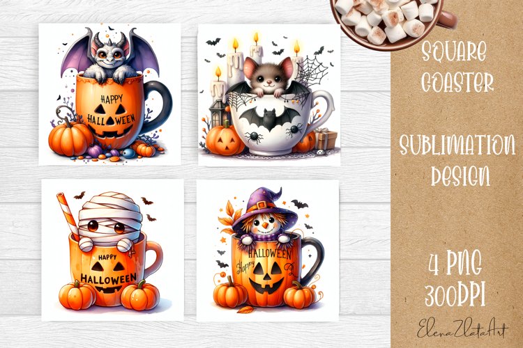 Halloween Coaster Design, Sublimation Designs Halloween