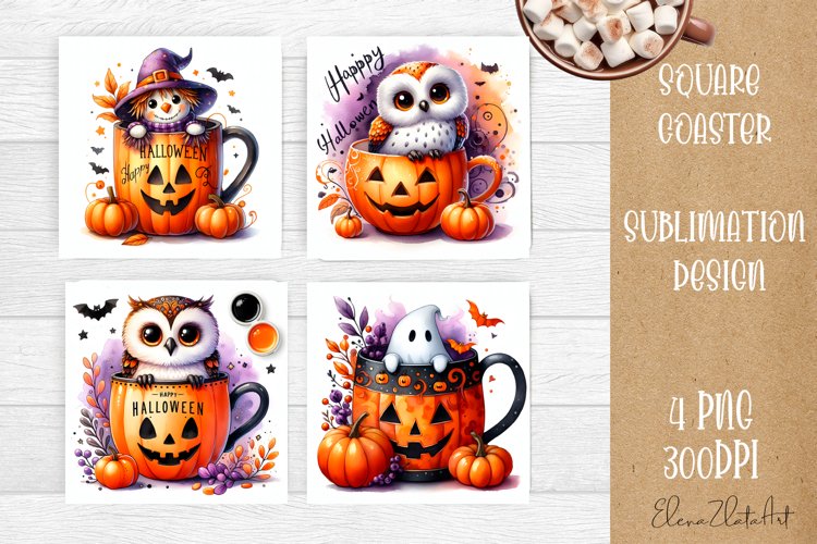 Halloween Coaster Design, Sublimation Designs Halloween