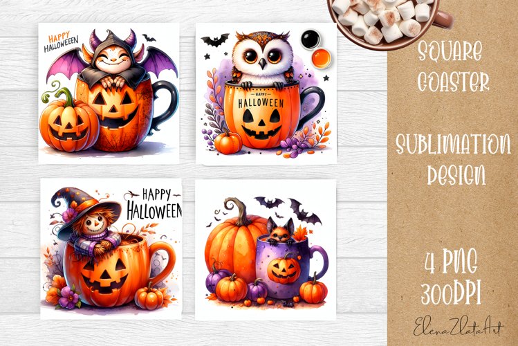 Halloween Coaster Design, Sublimation Designs Halloween