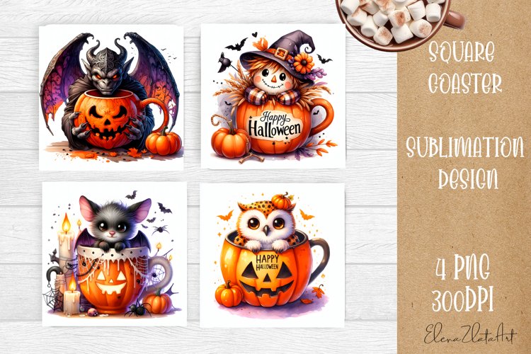 Halloween Coaster Design, Sublimation Designs Halloween