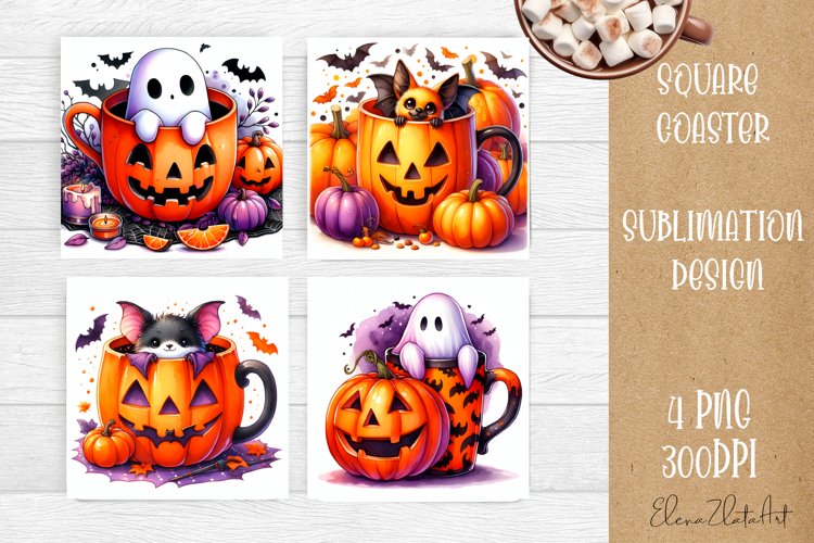 Halloween Coaster Design, Sublimation Designs Halloween