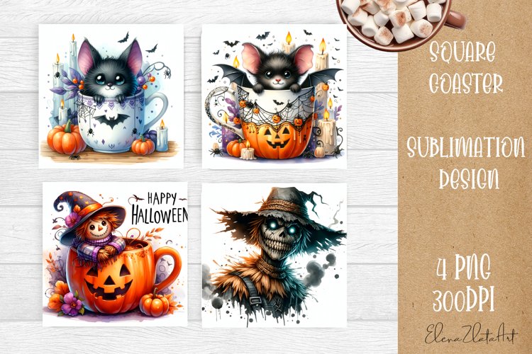Halloween Coaster Design, Sublimation Designs Halloween
