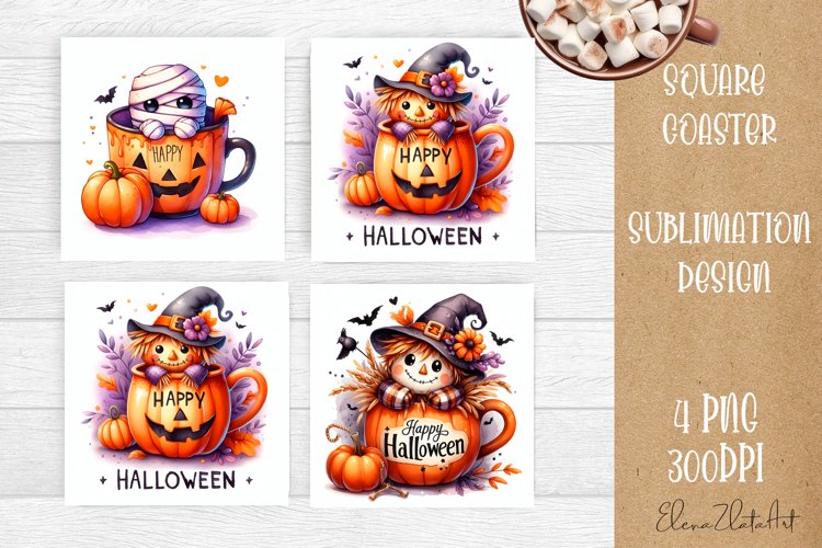 Halloween Coaster Design, Sublimation Designs Halloween