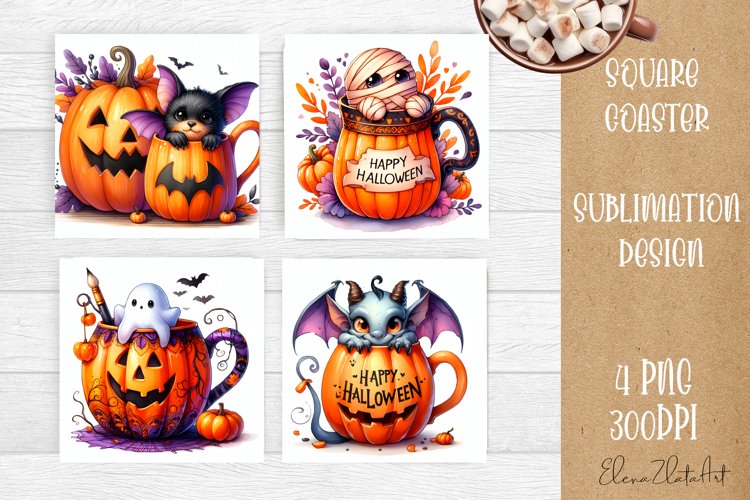 Halloween Coaster Design, Sublimation Designs Halloween