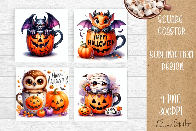 Halloween Coaster Design, Sublimation Designs Halloween