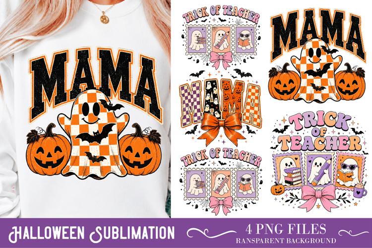 Halloween Sublimation Design,Halloween Typography PNG example image 1