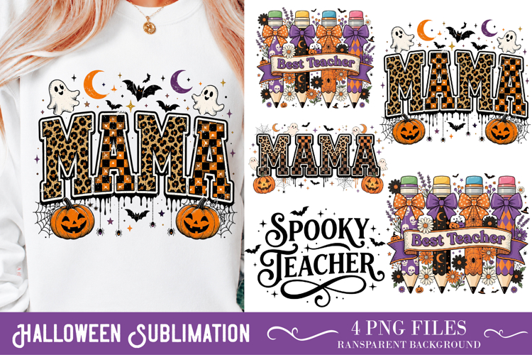 Halloween Sublimation Design,Halloween Typography PNG example image 1