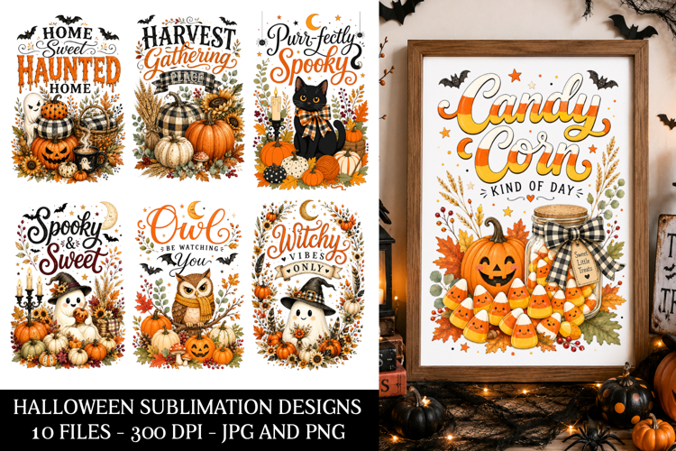 Halloween Sublimation PNG Designs, holiday illustrations