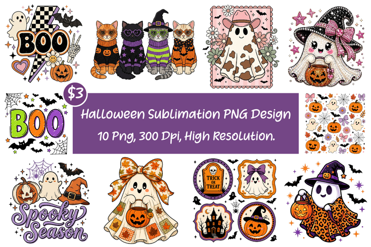 Halloween Sublimation PNG Design, Retro Halloween, PNG