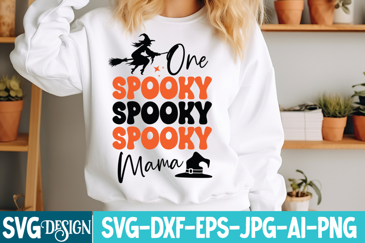 One Spooky Mama SVG Design,Spooky Halloween SVG Design