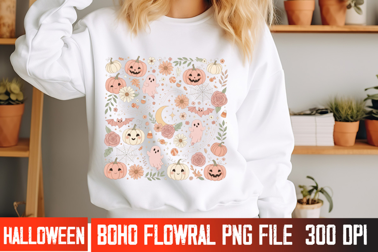 Halloween Flower Flowral Sublimation Design,Halloween Png
