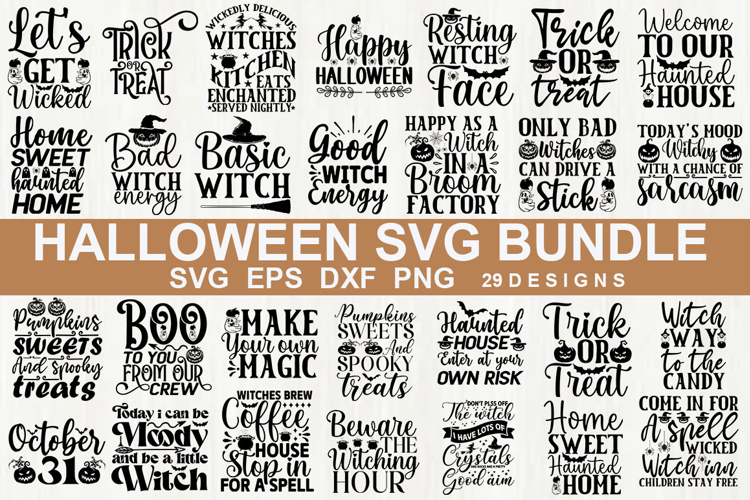 Halloween SVG Bundle, Halloween Shirt & Craft Designs