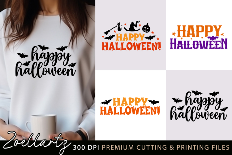4 Halloween SVG Cut Files Spooky Halloween T-shirt Designs