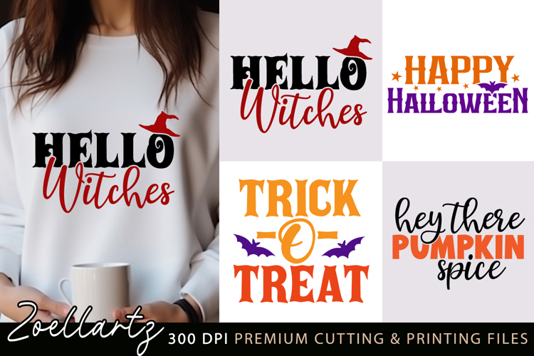 4 Halloween SVG Cut Files Spooky Halloween T-shirt Designs