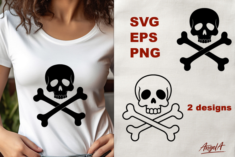 Skull and bones Halloween clipart SVG