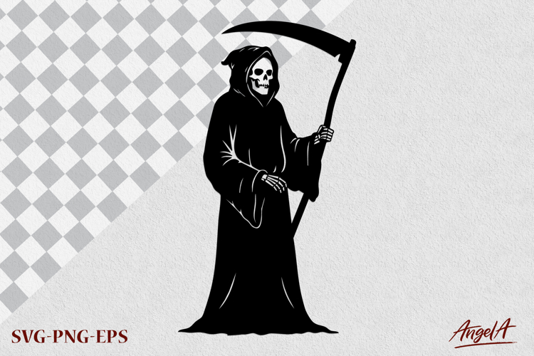 Death with a scythe SVG Scary Halloween clipart Wall decor
