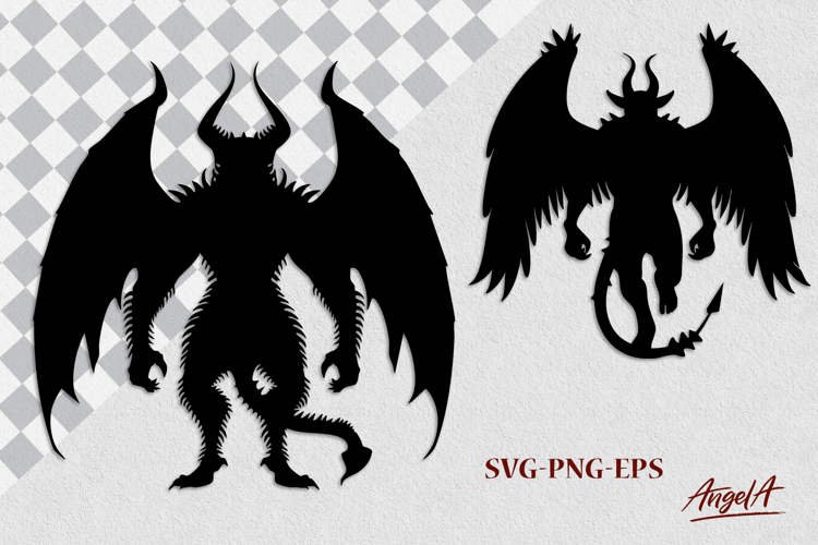 Silhouette of monster, devil PNG Halloween clipart SVG