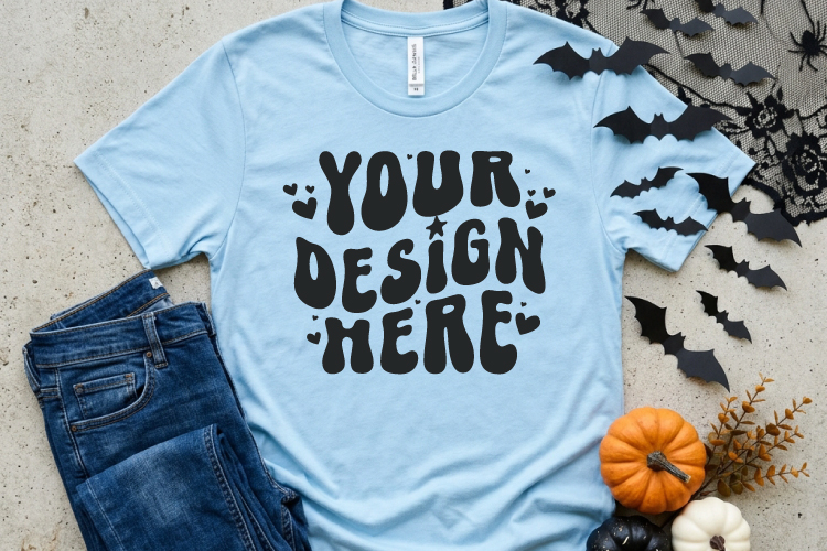 Rustic Halloween T Shirt Mockup | White Unisex Apparel
