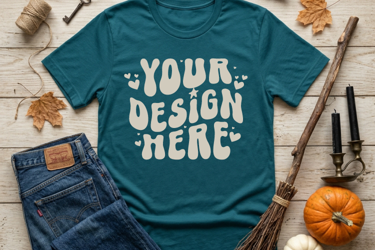 Halloween Bella Style T Shirt Mockup | Halloween T Shirt JPG