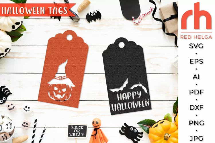Happy Halloween SVG, Pumpkin Tag Cut File, Halloween Gift