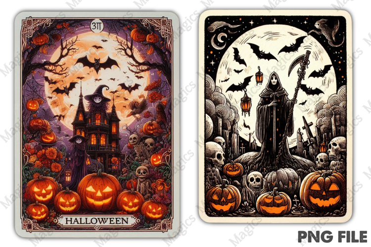 Halloween Tarot Card PNG Files