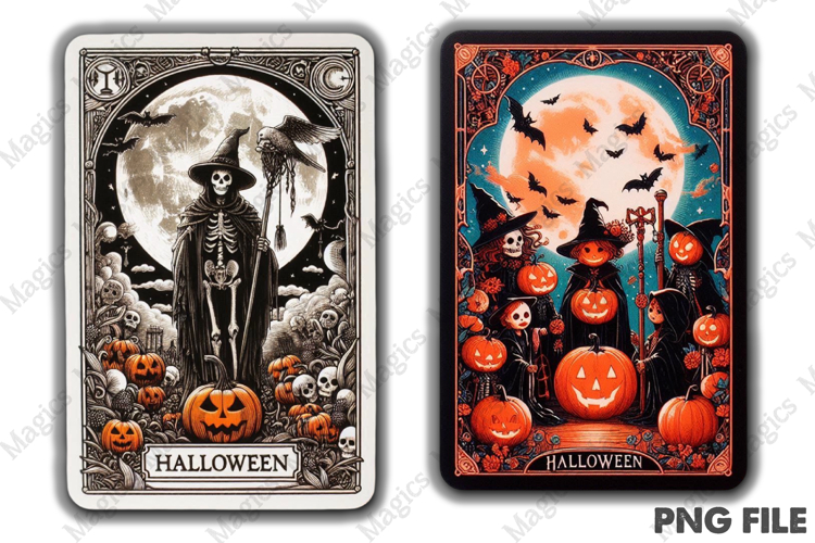 Halloween Tarot Card PNG Files