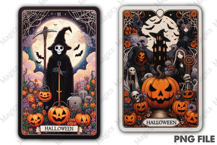 Halloween Tarot Card PNG
