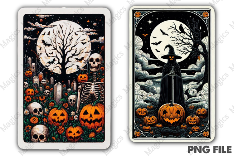 Halloween Tarot Card PNG Files example image 1
