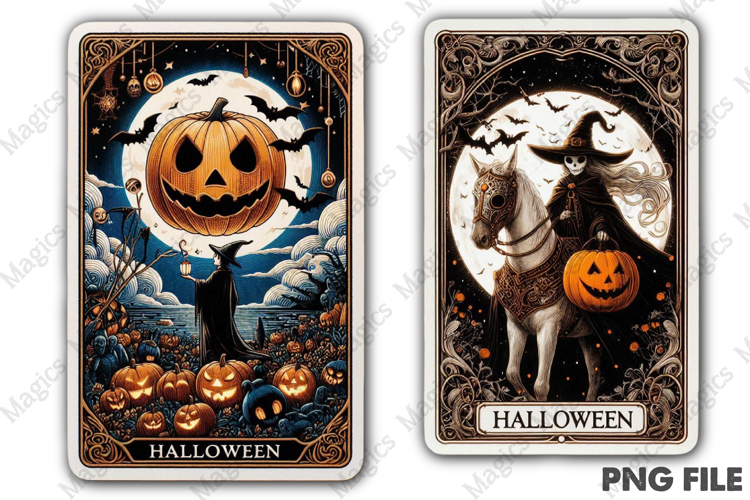 Halloween Tarot Card PNG Files