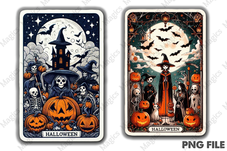 Halloween Tarot Card PNG Files