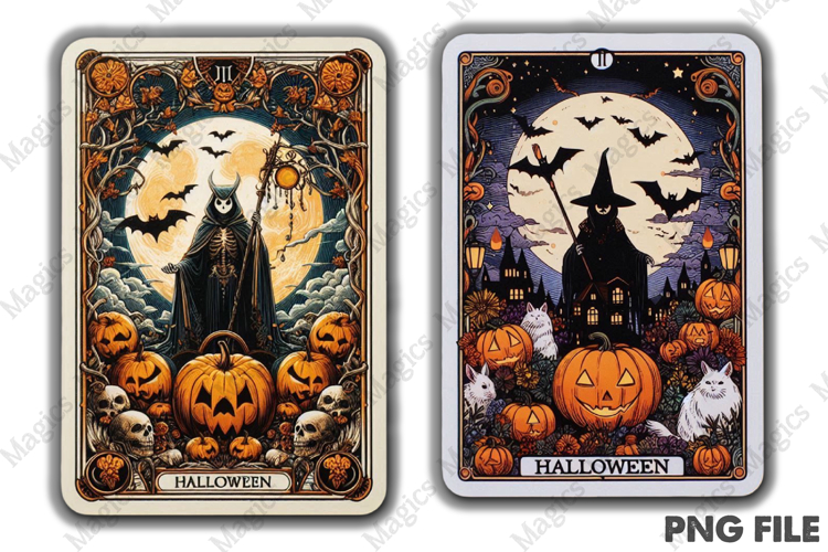 Halloween Tarot Card PNG