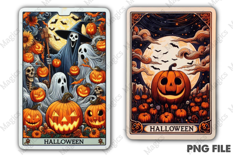 Halloween Tarot Card PNG Files example image 1