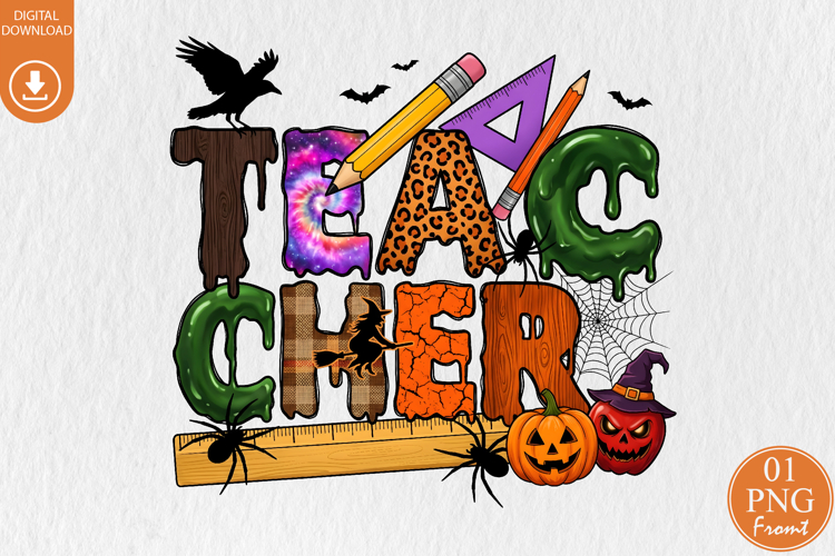 Halloween Teacher PNG, Spooky Season School Sublimation