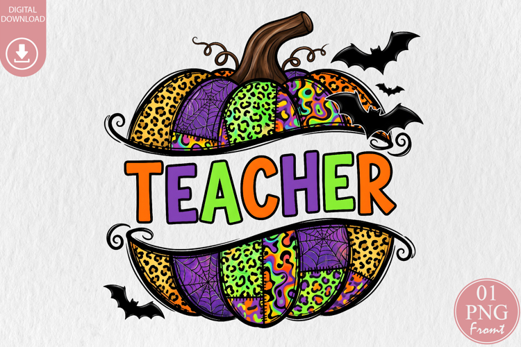 Halloween Teacher Pumpkin PNG, Spooky School Sublimation