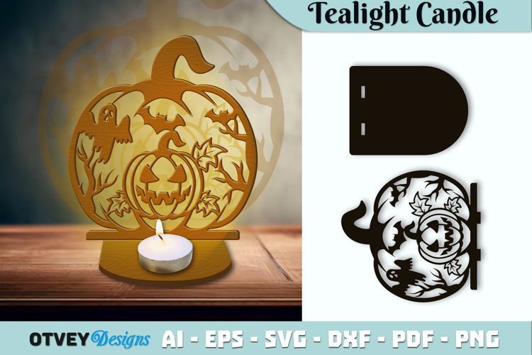 Halloween Tealight Candle Holder Laser Cut