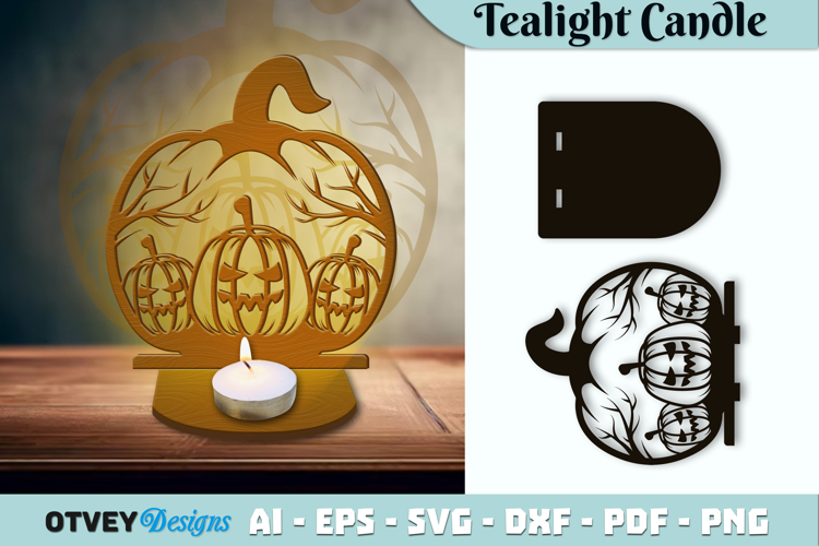 Halloween Tealight Candle Holder Laser Cut