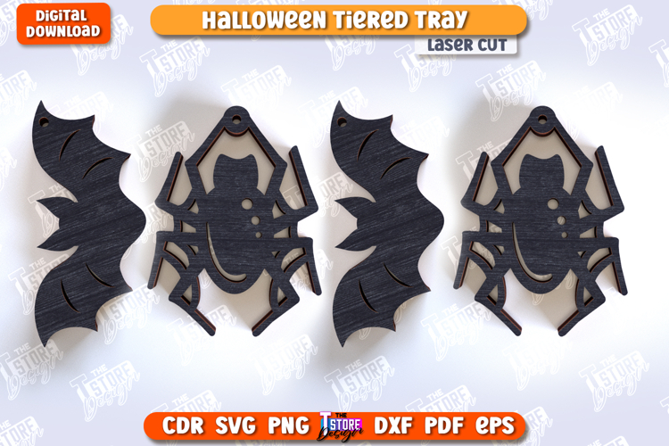 Halloween Element Laser Cut | Seasonal Decor | Spiders | Bat