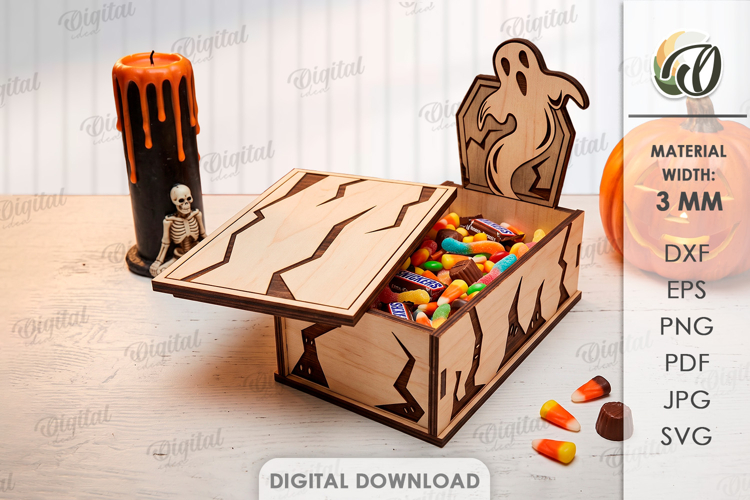 Halloween Tombstone Candy Box Laser Cut. Treat Box SVG