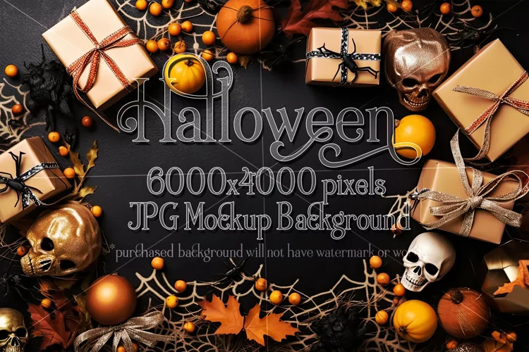 Halloween Mockup, 6000x4000 Halloween Top View Table, d11