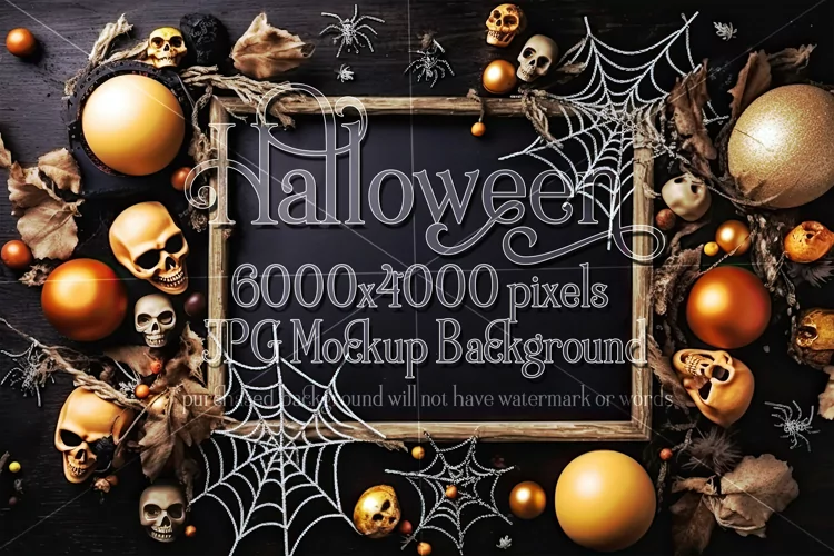 Halloween Mockup, 6000x4000 Halloween Top View Table, d12
