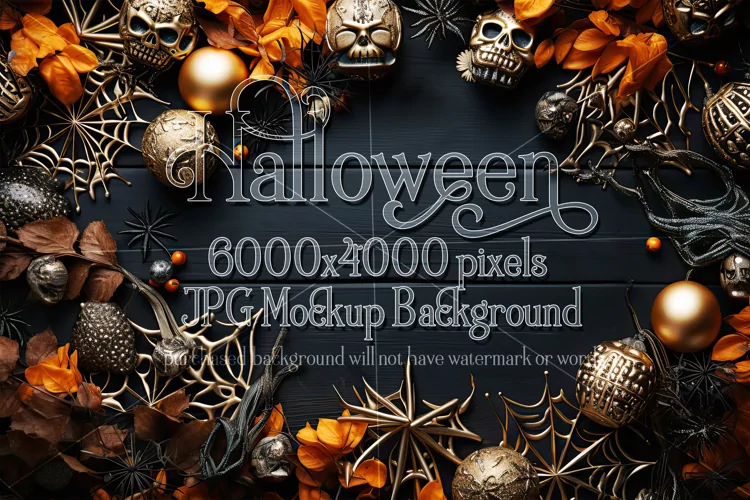 Halloween Mockup, 6000x4000 Halloween Top View Table, d13