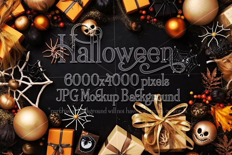 Halloween Mockup, 6000x4000 Halloween Top View Table, d18