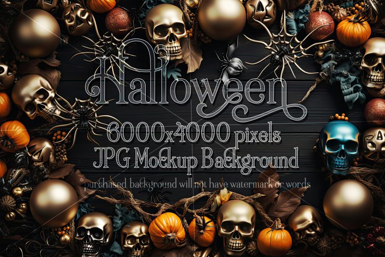 Halloween Mockup, 6000x4000 Halloween Top View Table, d19 example image 1