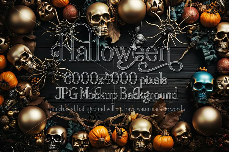 Halloween Mockup, 6000x4000 Halloween Top View Table, d19