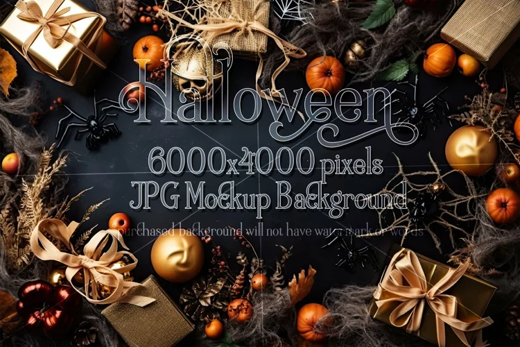 Halloween Mockup, 6000x4000 Halloween Top View Table, d2