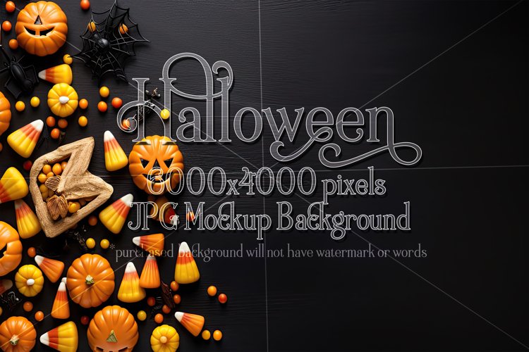 Halloween Mockup, 6000x4000 Halloween Top View Table, d25 example image 1