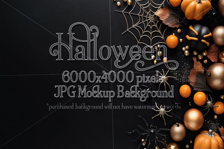 Halloween Mockup, 6000x4000 Halloween Top View Table, d27 example image 1