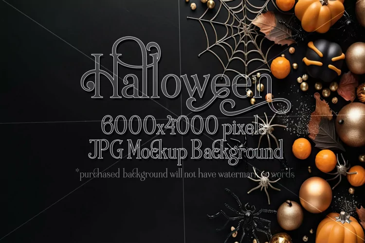 Halloween Mockup, 6000x4000 Halloween Top View Table, d27
