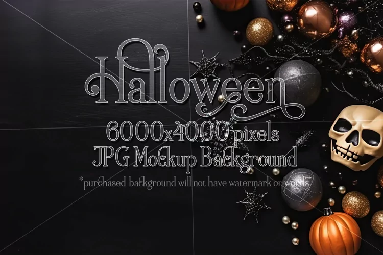 Halloween Mockup, 6000x4000 Halloween Top View Table, d34